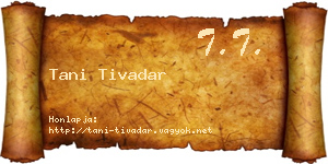 Tani Tivadar névjegykártya