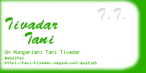 tivadar tani business card